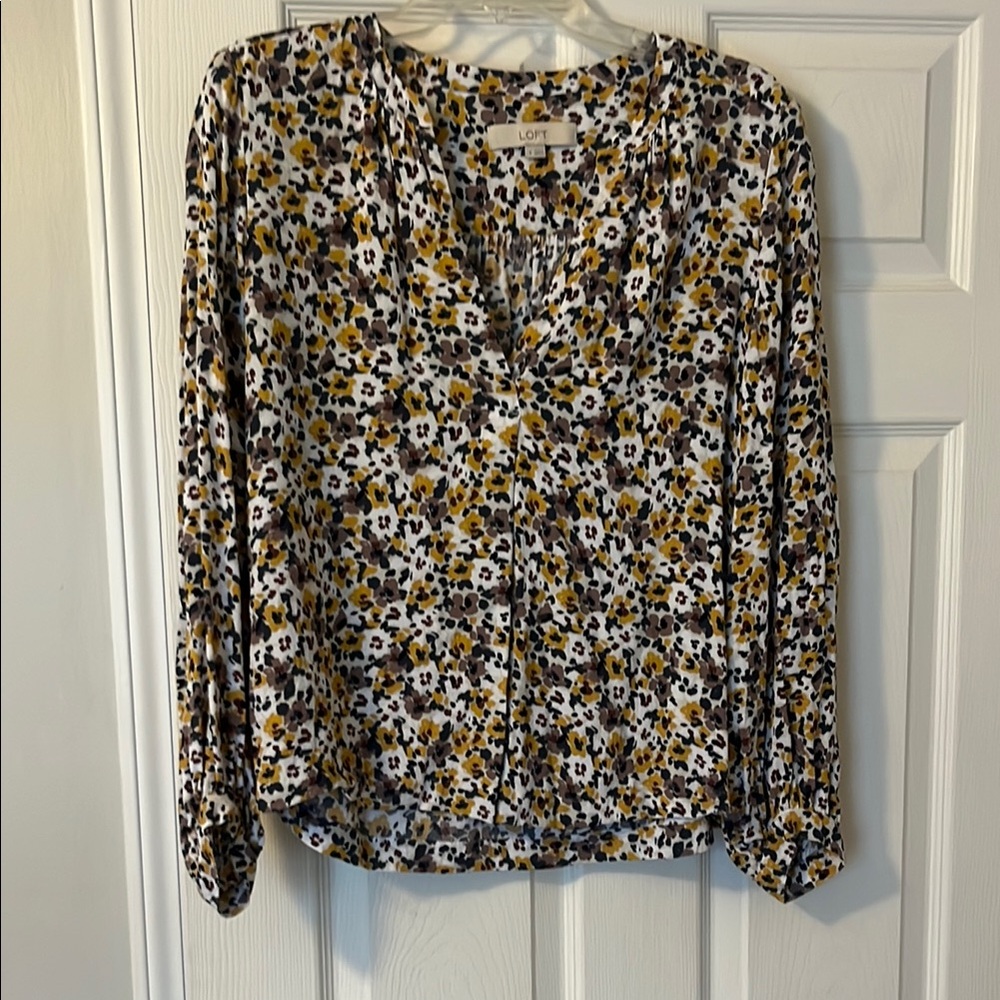 LOFT Women's Floral Print Top - Multicolor